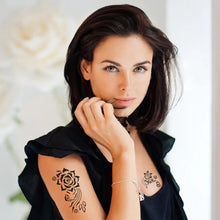 Load image into Gallery viewer, 1Sheet Tattoo Stencils Henna Templates Arm Back Chest Body Art Airbrush Paint Templates Decal DIY Flower Painting
