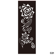 Load image into Gallery viewer, 1Sheet Tattoo Stencils Henna Templates Arm Back Chest Body Art Airbrush Paint Templates Decal DIY Flower Painting