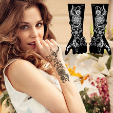 Load image into Gallery viewer, Indian Henna Rose Lace Flower Tattoo Stencil Arm Mehndi Henna Tattoo Hand Tattoo Templates Body Art Sticker Template India Flower Tattoo Stencil
