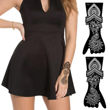 Load image into Gallery viewer, Indian Henna Rose Lace Flower Tattoo Stencil Arm Mehndi Henna Tattoo Hand Tattoo Templates Body Art Sticker Template India Flower Tattoo Stencil