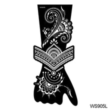 Load image into Gallery viewer, Indian Henna Rose Lace Flower Tattoo Stencil Arm Mehndi Henna Tattoo Hand Tattoo Templates Body Art Sticker Template India Flower Tattoo Stencil