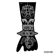 Load image into Gallery viewer, Indian Henna Rose Lace Flower Tattoo Stencil Arm Mehndi Henna Tattoo Hand Tattoo Templates Body Art Sticker Template India Flower Tattoo Stencil