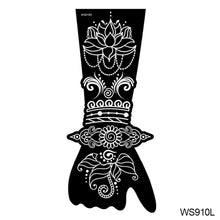 Load image into Gallery viewer, Indian Henna Rose Lace Flower Tattoo Stencil Arm Mehndi Henna Tattoo Hand Tattoo Templates Body Art Sticker Template India Flower Tattoo Stencil