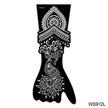 Load image into Gallery viewer, Indian Henna Rose Lace Flower Tattoo Stencil Arm Mehndi Henna Tattoo Hand Tattoo Templates Body Art Sticker Template India Flower Tattoo Stencil