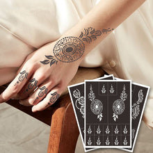 Load image into Gallery viewer, 1Sheet Tattoo Stencils Henna Templates Hand Foot Body Art Airbrush Paint Templates Decal DIY Flower Painting