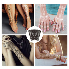 Load image into Gallery viewer, 1Sheet Tattoo Stencils Henna Templates Hand Foot Body Art Airbrush Paint Templates Decal DIY Flower Painting