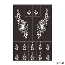 Load image into Gallery viewer, 1Sheet Tattoo Stencils Henna Templates Hand Foot Body Art Airbrush Paint Templates Decal DIY Flower Painting