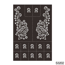 Load image into Gallery viewer, 1Sheet Tattoo Stencils Henna Templates Hand Foot Body Art Airbrush Paint Templates Decal DIY Flower Painting