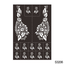 Load image into Gallery viewer, 1Sheet Tattoo Stencils Henna Templates Hand Foot Body Art Airbrush Paint Templates Decal DIY Flower Painting