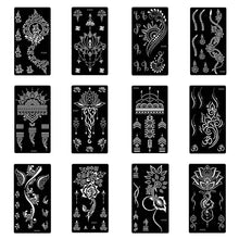Load image into Gallery viewer, 1Sheet Tattoo Stencils Henna Templates Arm Back Chest Ankle Body Art Airbrush Paint Templates Decal DIY Flower Painting
