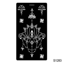 Load image into Gallery viewer, 1Sheet Tattoo Stencils Henna Templates Arm Back Chest Ankle Body Art Airbrush Paint Templates Decal DIY Flower Painting