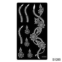 Load image into Gallery viewer, 1Sheet Tattoo Stencils Henna Templates Arm Back Chest Ankle Body Art Airbrush Paint Templates Decal DIY Flower Painting