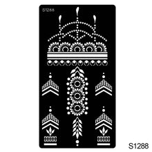 Load image into Gallery viewer, 1Sheet Tattoo Stencils Henna Templates Arm Back Chest Ankle Body Art Airbrush Paint Templates Decal DIY Flower Painting