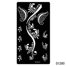 Load image into Gallery viewer, 1Sheet Tattoo Stencils Henna Templates Arm Back Chest Ankle Body Art Airbrush Paint Templates Decal DIY Flower Painting
