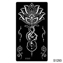 Load image into Gallery viewer, 1Sheet Tattoo Stencils Henna Templates Arm Back Chest Ankle Body Art Airbrush Paint Templates Decal DIY Flower Painting