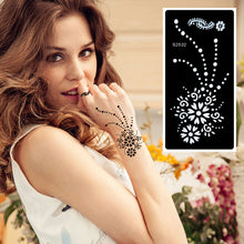 Load image into Gallery viewer, 1Sheet Tattoo Stencils Henna Templates Arm Back Chest Ankle Body Art Airbrush Paint Templates Decal DIY Flower Painting