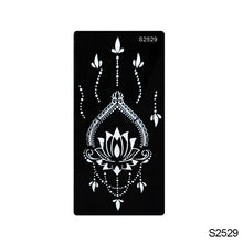 Load image into Gallery viewer, 1Sheet Tattoo Stencils Henna Templates Arm Back Chest Ankle Body Art Airbrush Paint Templates Decal DIY Flower Painting