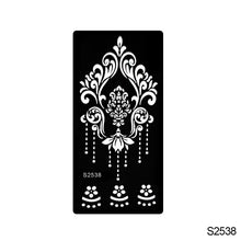Load image into Gallery viewer, 1Sheet Tattoo Stencils Henna Templates Arm Back Chest Ankle Body Art Airbrush Paint Templates Decal DIY Flower Painting