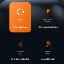 Load image into Gallery viewer, M520 Adjustable Earpiece Wireless Headset Bluetooth 5.2 HD Sound Quality Hifi Stereo Bone Conduction Single Ear Earhook Earphone