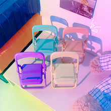 Load image into Gallery viewer, Cute Small Stool Foldable Mobile Phone Bracket Chair Multifunctional Macaron Desktop Lazy Bracket Ornament