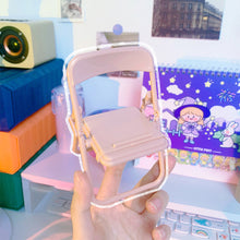Load image into Gallery viewer, Cute Small Stool Foldable Mobile Phone Bracket Chair Multifunctional Macaron Desktop Lazy Bracket Ornament