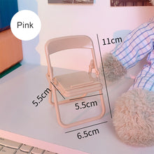 Load image into Gallery viewer, Cute Small Stool Foldable Mobile Phone Bracket Chair Multifunctional Macaron Desktop Lazy Bracket Ornament