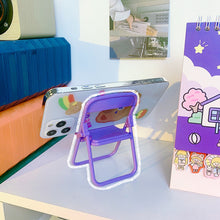 Load image into Gallery viewer, Cute Small Stool Foldable Mobile Phone Bracket Chair Multifunctional Macaron Desktop Lazy Bracket Ornament