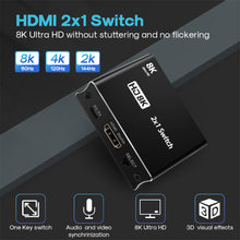 Load image into Gallery viewer, 8K Switcher HDMI2.1 Two In One Out HD Game Console 8k60 4k120 Distribution Converter