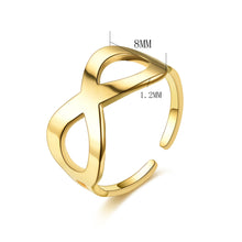 Load image into Gallery viewer, Adjustable Luxsury Number 8 Titanium Steel Wedding Engagement Band Ring Women's Men's Jewelry Gift