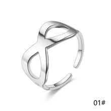 Load image into Gallery viewer, Adjustable Luxsury Number 8 Titanium Steel Wedding Engagement Band Ring Women's Men's Jewelry Gift