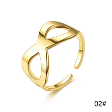 Load image into Gallery viewer, Adjustable Luxsury Number 8 Titanium Steel Wedding Engagement Band Ring Women's Men's Jewelry Gift