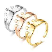Load image into Gallery viewer, Adjustable Luxsury Crown Ring Titanium Steel Wedding Engagement Band Ring Women's Men's Jewelry Gift