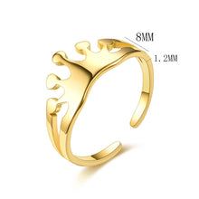 Load image into Gallery viewer, Adjustable Luxsury Crown Ring Titanium Steel Wedding Engagement Band Ring Women's Men's Jewelry Gift