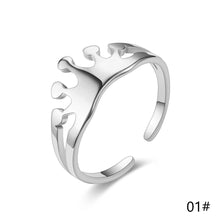 Load image into Gallery viewer, Adjustable Luxsury Crown Ring Titanium Steel Wedding Engagement Band Ring Women's Men's Jewelry Gift
