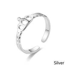 Load image into Gallery viewer, Adjustable Luxsury Crown Ring Titanium Steel Wedding Engagement Band Ring Women's Men's Jewelry Gift