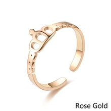 Load image into Gallery viewer, Adjustable Luxsury Crown Ring Titanium Steel Wedding Engagement Band Ring Women's Men's Jewelry Gift