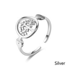Load image into Gallery viewer, Adjustable Luxsury Round Fortune Tree Ring Titanium Steel Wedding Engagement Band Ring Women's Men's Jewelry Gift