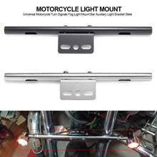 Load image into Gallery viewer, Universal Motorcycle Turn Signals Fog Light Mount Bar Auxiliary Light Bracket Steel Black & Silver