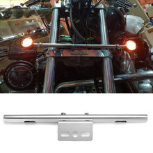Load image into Gallery viewer, Universal Motorcycle Turn Signals Fog Light Mount Bar Auxiliary Light Bracket Steel Black & Silver