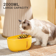 Load image into Gallery viewer, Bee Shape Cat Automatic Water Fountain 2L USB Electric Mute Cat Drinker Bowl Recirculate Filtering Drinker for Cats Pet Water Dispenser
