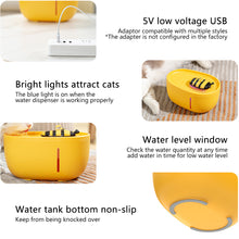 Load image into Gallery viewer, Bee Shape Cat Automatic Water Fountain 2L USB Electric Mute Cat Drinker Bowl Recirculate Filtering Drinker for Cats Pet Water Dispenser