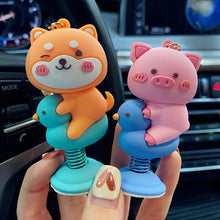 Load image into Gallery viewer, Cute Car Panel Dashboard Decoration Animal Shaking Head Spring Toys PVC Car Ornament Doll Auto Interior Accessories Gift