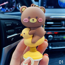 Load image into Gallery viewer, Cute Car Panel Dashboard Decoration Animal Shaking Head Spring Toys PVC Car Ornament Doll Auto Interior Accessories Gift