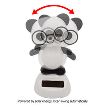 Load image into Gallery viewer, Solar Power Car Dashboard Swinging Doll Car Interior Ornament Gift Interior Decorations Glasses Panda