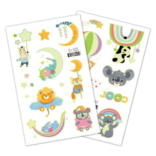 Load image into Gallery viewer, Cartoon Children Tattoo Stickers Waterproof Glow-in-the-dark Tattoo Stickers Cute Cartoon Animal Tattoo Stickers for Kids