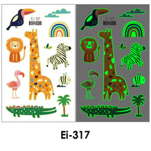 Load image into Gallery viewer, Cartoon Children Tattoo Stickers Waterproof Glow-in-the-dark Tattoo Stickers Cute Cartoon Animal Tattoo Stickers for Kids