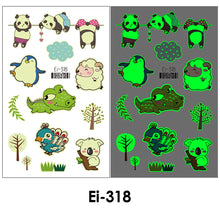 Load image into Gallery viewer, Cartoon Children Tattoo Stickers Waterproof Glow-in-the-dark Tattoo Stickers Cute Cartoon Animal Tattoo Stickers for Kids