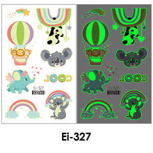 Load image into Gallery viewer, Cartoon Children Tattoo Stickers Waterproof Glow-in-the-dark Tattoo Stickers Cute Cartoon Animal Tattoo Stickers for Kids