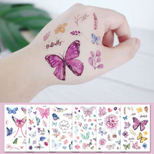 Load image into Gallery viewer, Children Waterproof Tattoo Stickers Cartoon 3D Colorful Butterfly Tattoo Stickers Body Art Tattoo Stickers for Kids