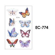 Load image into Gallery viewer, Children Waterproof Tattoo Stickers Cartoon 3D Colorful Butterfly Tattoo Stickers Body Art Tattoo Stickers for Kids